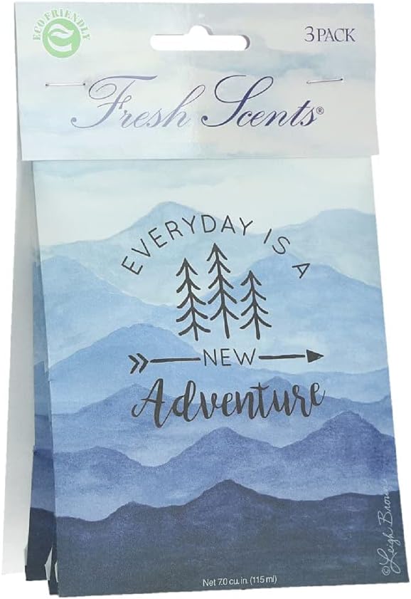 Willowbrook | Fresh Scents Scented Sachet Packet | Adventure Mountain | Air Freshener Bags for Drawers, Closets, Cars | 3 Pack | Long Lasting Home Fragrance