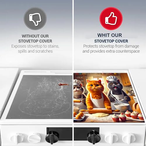Image of HOMETITUTE Cat Chef Stove Covers 28x20 Diatomite Heat Resistant Mat