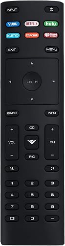 XRT136 Replace Remote Control fit for VIZIO Smart LED TV E55-E1 E55-E2 E32-D1 E43-E2 E65-D1 E48-D0 E48U-D0 E49U-D1 E50-D1 E50-E1 E50-E3 M60-D1 M65-D0 M65-E0 M70-D3 M70-E3 M75-E1 P75-E1 M55-E0 M55-D0
