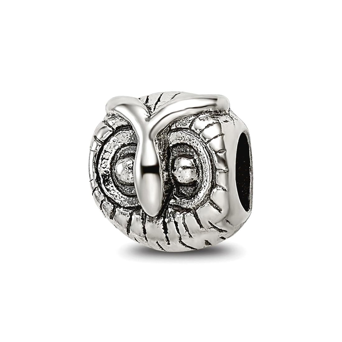 Pendentif en argent sterling 925 poli avec breloque tête de chouette SimStars mesure 8,18 x 8,18 mm de large Bijoux pour femme