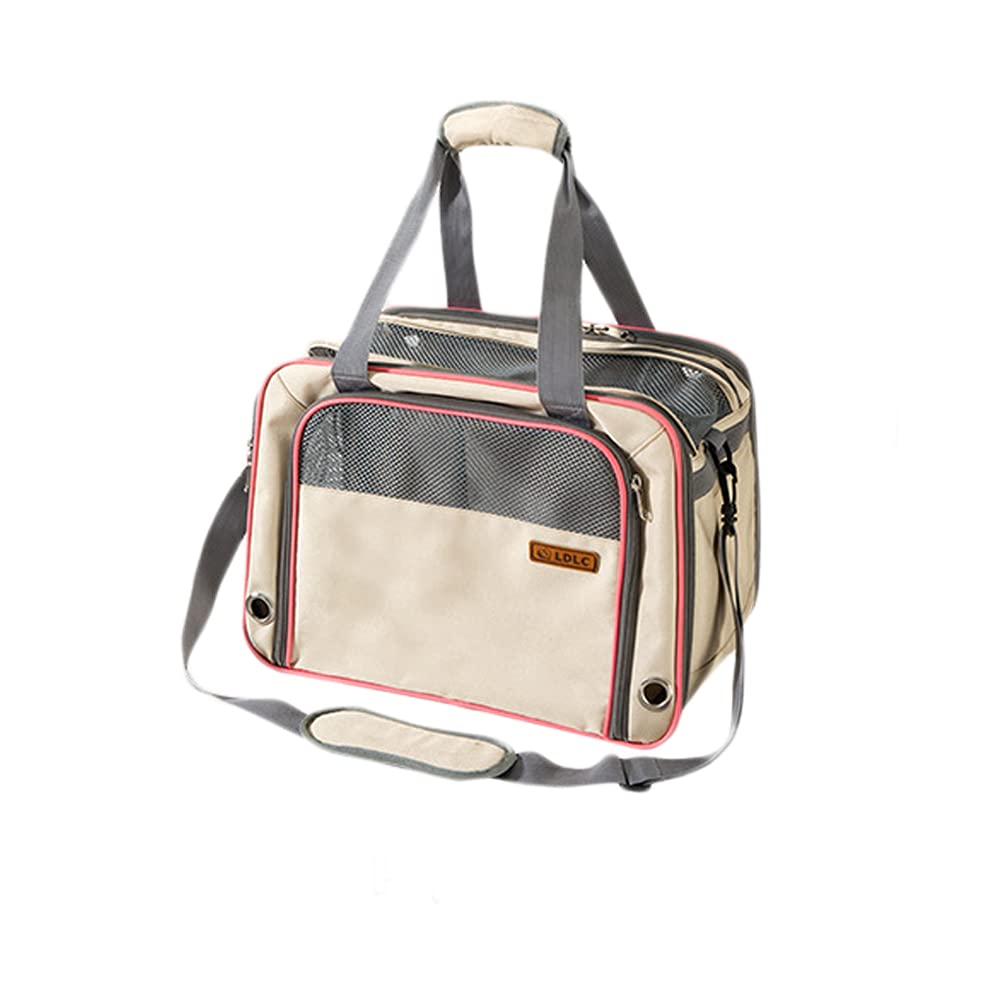 OMEM Transportín para Gatos Perros, Bolsa de Viaje Portátil para Mascotas, Transpirable,Suave y Plegable. Utilizado para Transporte en Tren, Coche, Avión (Amarillo)