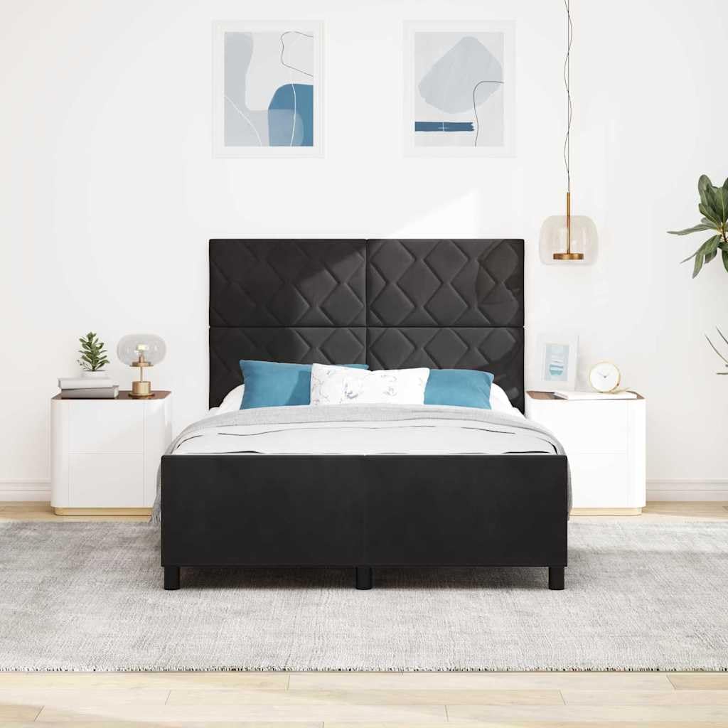 Velluto premium legno pino regolabile Modern Box Nero 140x190 cm