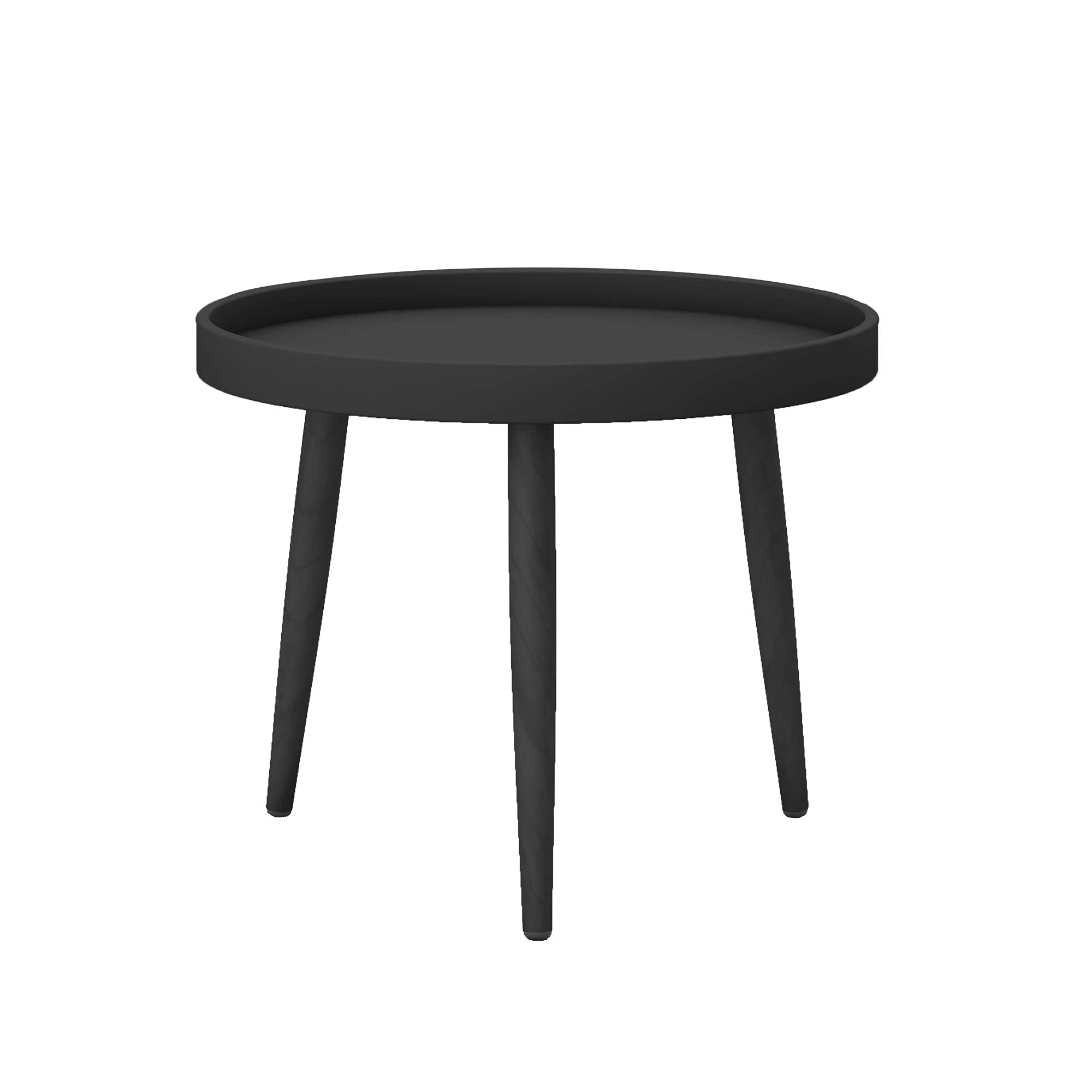 Kurv Chat Table Black Jamesdar: Round Steel Frame, Plastic Tray
