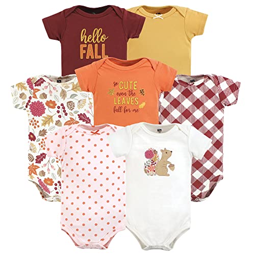 Image of Hudson Baby Baby Girls' Cotton Bodysuits 7-pack