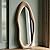 Honyee Full Length Mirror, 63" x 24" Wall Mirror, Flannel Wrapped Wooden Frame Floor Mirror, Irregular Wavy Mirror Hanging or Leaning Against Wall for Cloakroom/Bedroom/Living Room, Milk Tea