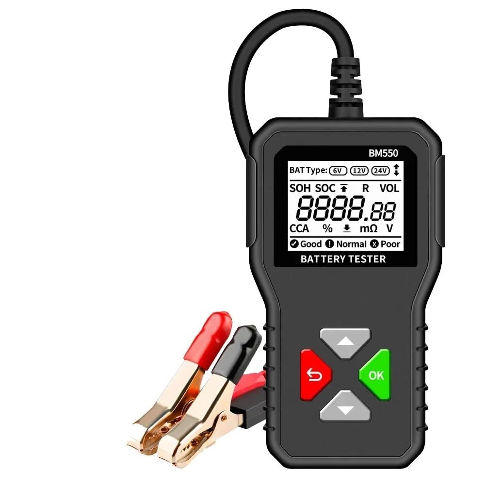Tester baterii, Tester akumulatora samochodowego BM550 6 V 12 24 100-2000 CCA System wykrywania Auto analizator Narzędzie do PK KW208(BM550 PLUS)