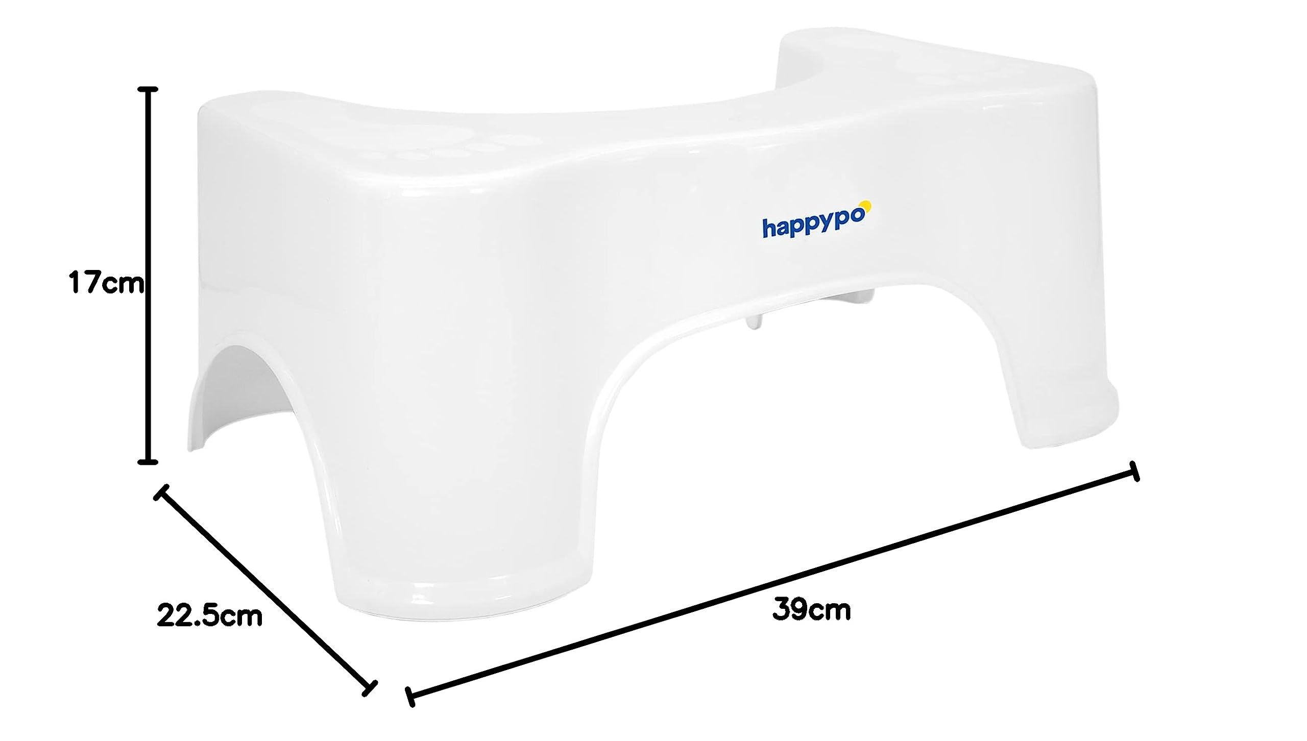 HappyPo l'Originale Sgabello Bagno Conosciuto dalla TV | Panchetto Bagno per un Sollievo Delicato e più Rapido | Rialzo WC per Bambini e Adulti per Posizione di Seduta Raccomandata dai Professionisti