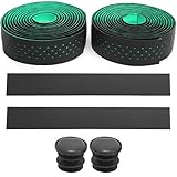 1 Paar Bike Bar Tape Punching Style Eva Rutschfestes, stoßdämpfendes Rennrad-Lenkerband Atmungsaktiver Fahrradgriff Wraps Fahrradzubehör(Schwarz + Grün)