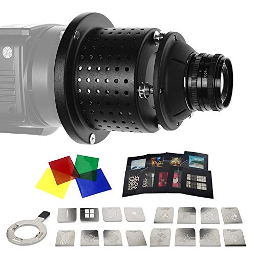 Bowens Mount Optischer Snoot für Studio-Lichtblitz, Stroboskop-LED-Licht, Kunst-Styling-Effekte, Fotografie, Snoot mit 50 mm Objektiv, 16