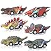 ZWOOS Coches de Juguete de Dinosaurio para Niños, 6 Pcs Pequeños Dinosaurio Tire hacia Atrás Coches Dinosaurio Juguetes Vehículos Dinosaurio Pull Back Coches Regalo de Cumpleaños Navidad para Niños