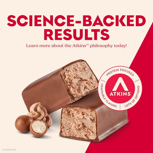 Image of Atkins Whipped Bars, Chocolate Malt Flavored, 13g Protein, 24 Count | 13g Protein, 2g Net Carbs, 1g Sugar, Rich in Fiber, Light and Airy Texture, Individually Wrapped 1.76oz Bars