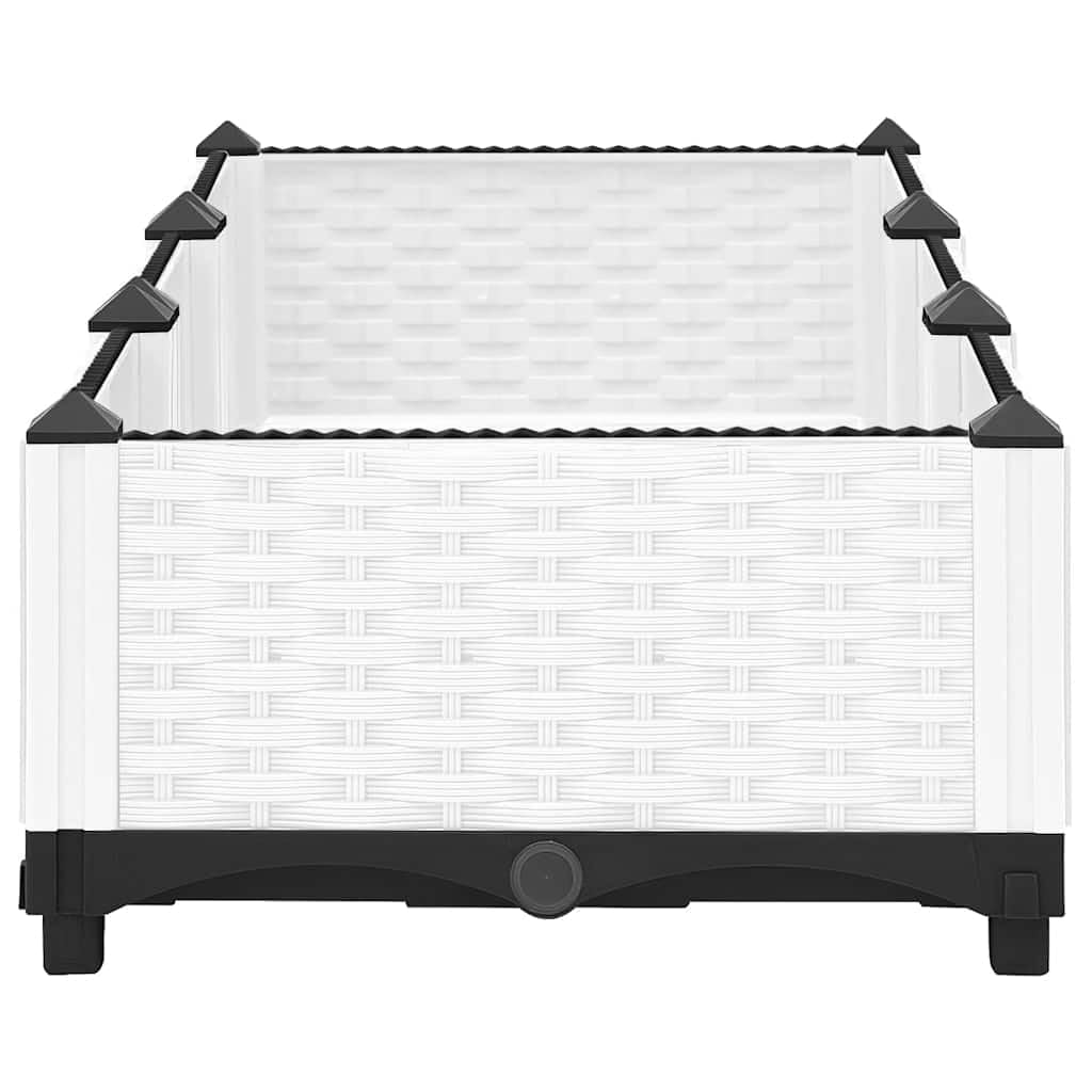 Jardinera de polipropileno de 120 x 40 x 23 cm, con almacenamiento de agua, resistente a las heladas, para jardín, terraza y balcón, macetero para hierbas, maceta exterior con protección