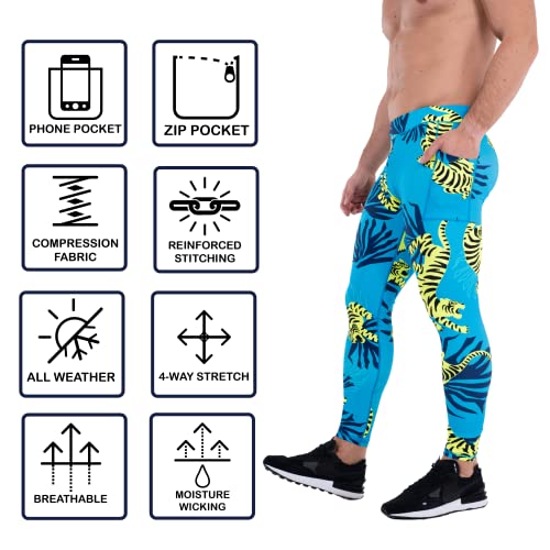 Kapow Meggings Performance Range - Mens Compression Leggings with Pockets for Sports, Athletic Workout Leggings4