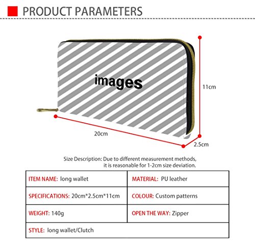 Poceacles Southwestern Native American Aztec Women's Zipper Wallets,Turquoise Stripes Print Leather Clutch Purse,Credit Card Cases #TOP3