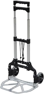 山善(YAMAZEN) 折りたたみ式ハンドキャリー コンパクト キャリーカート 軽量 アウトドア 伸縮ハンドル 引っ越し 静音 荷物 段差 GT-50W シルバー