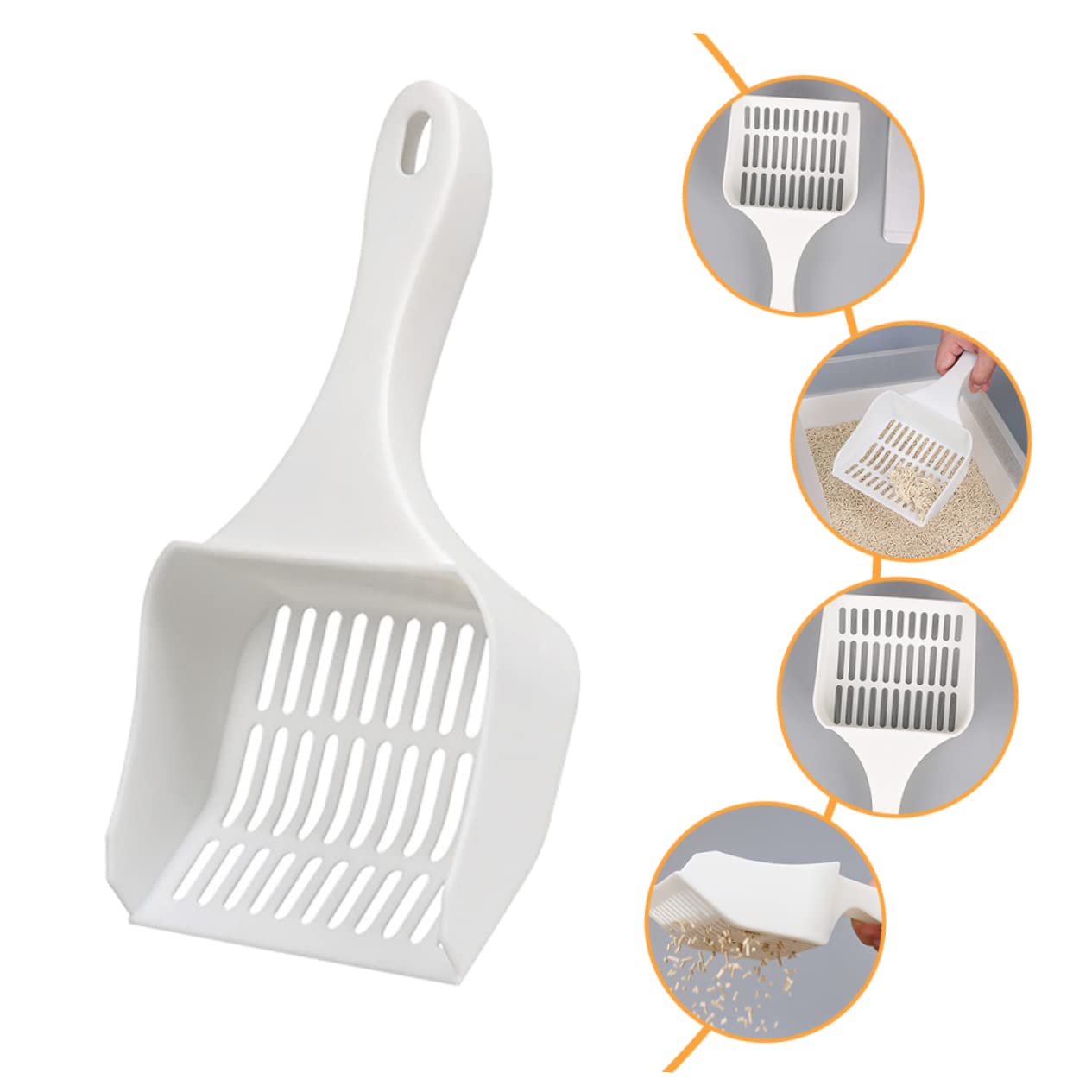 KESYOO Cat Litter Shovel Scoop for Litter Cleaning Cats Tidy Self Portable Easy Kitten Sand Shovel Pet Litter Shovel Cat Poop Shovel Poop Filter Shovel White Pp