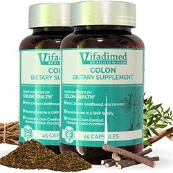 VIFADIMED® Colon Anti Diarrhea for Adults, Herbal IBS-D, Colitis Support Supplement. Herbal Gut Healing. Intestine Lining Repair. Gut Microbiome. Colon Motility. 90 Capsules