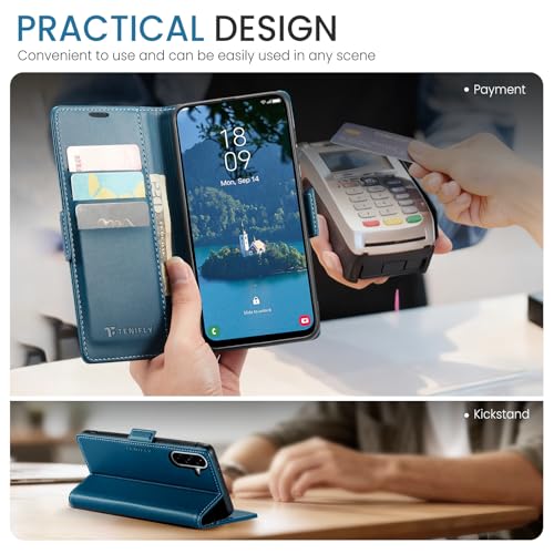 Tenifly for Samsung Galaxy A36 Case Wallet with RFID Blocking Card Holder, PU Leather Kickstand Protective Flip Phone Cover Fit for Galaxy A36 5G 6.7", Blue by Tenifly - Used condition - Image 3