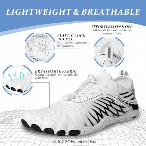 Image of Barefoot Shoes for Women & Men, Grounded Walking Hiking Barefoot Shoes, Wide Toe Box Non-Slip Water Athletic Footwear, Comfortable Vitality Barefoot Footwear, Trail Running Sneakers Unisex