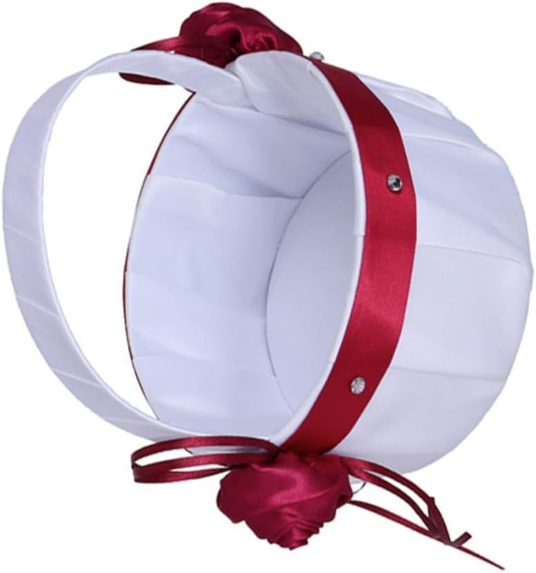 STOBAZA 3pcs Wedding Rose Basket Small Flower Basket for Centerpieces Party Supplies for Flower Girl Weave