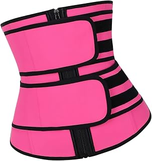 Cuerpo de Entrenamiento para Mujeres con Doble Cinturón Mallas Ajustadas de Fitness Rosa Entrenador de Cintura Práctico y Cómodo para