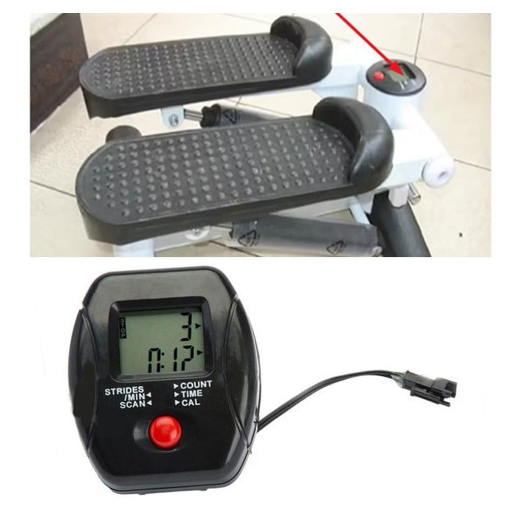 Rowing Machine Stepper Counter LCD Display Monitor per attrezzature fitness, conta tempo, velocità, distanza, calorie, 2 batterie AA, nero