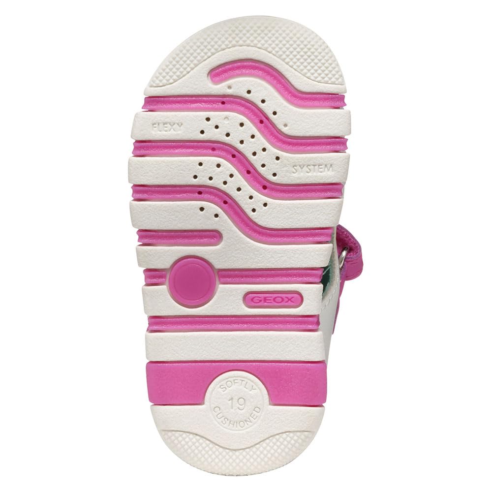 Geox B SANDAL IUPIDOO GIR - Sandalo Baby - Madchen, White/Fuchsia,