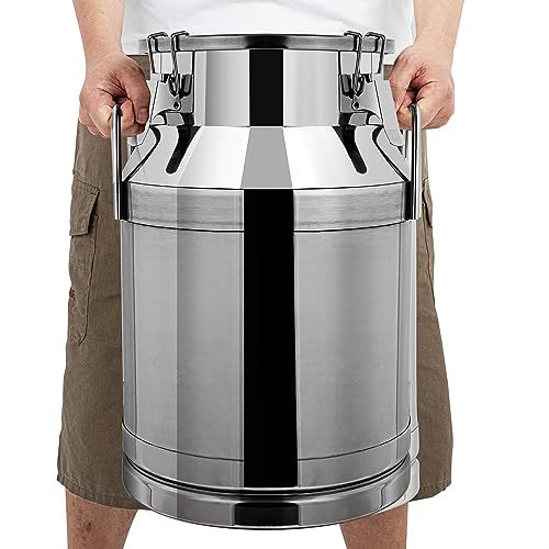 Milk Can, 30 Liter Milk Jug - Durable Stainless Steel, Easy Pour Spout Leak-Proof Design for Fresh Milk Storage - Ideal for Home, Kitchen, Dairy Use (30L)