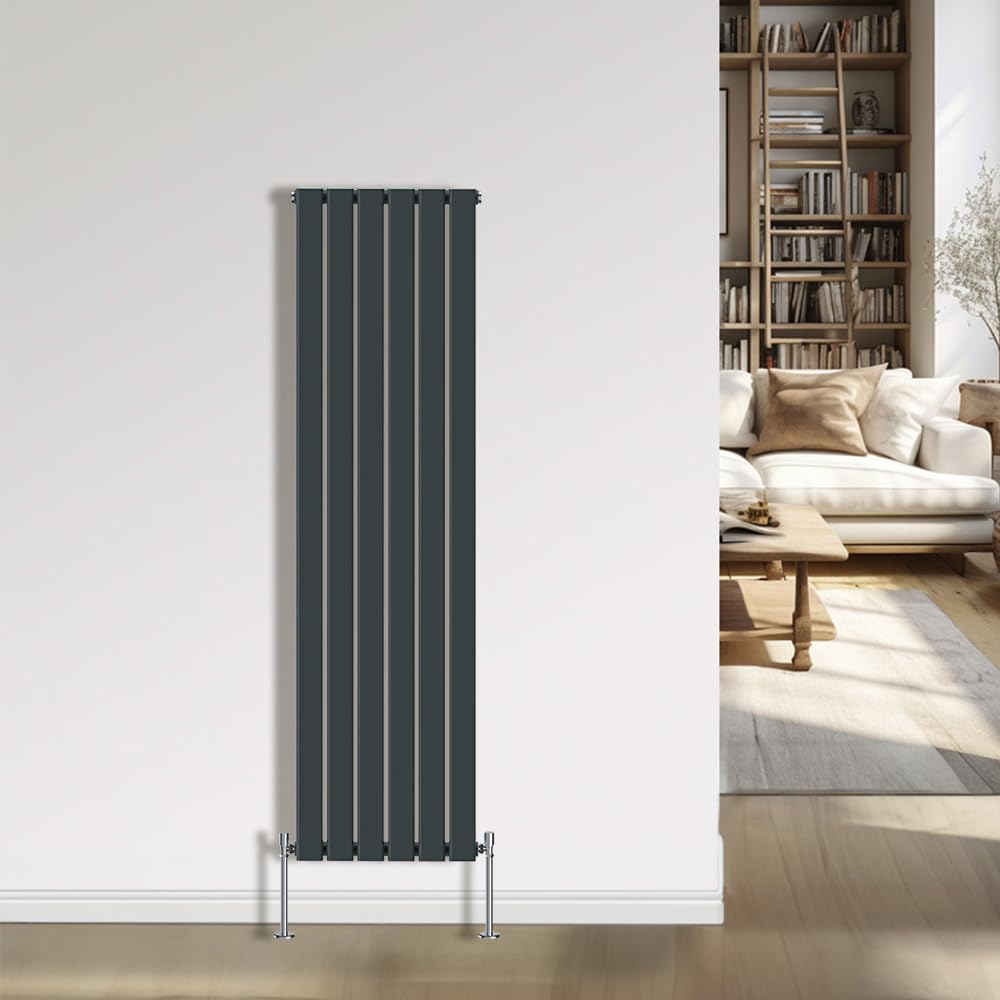 Nrg Anthracite Radiator 1800X408mm Single Flat Panel Home Designer Radiator