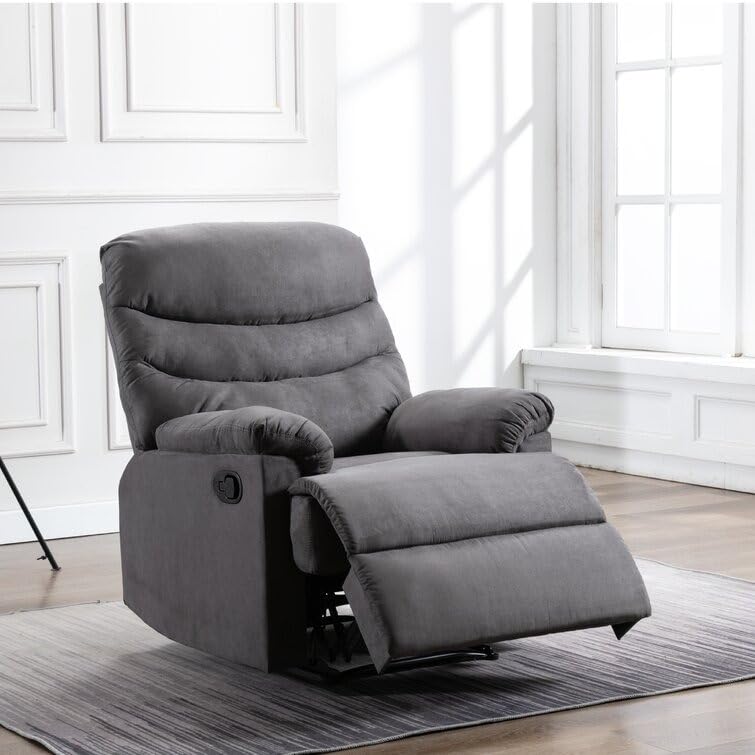 Image of Torque - Valencia 1 Seater Fabric Manual Recliner | Recliner Sofa /Chair for Living Room, Bedroom, Office (Grey) | 1 Year Warranty