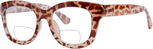 Eyekepper Lentes de lectura bifocales de marco grande para mujer, lectores bifocales de gran tamaño, Carey