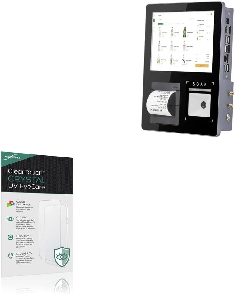 BoxWave Screen Protector Compatible With Kcosit 2025 DMV Kiosk POS S3D (8 in) - ClearTouch Crystal Anti-UV EyeCare (2-Pack), Filters out Harmful Blue Light Reduce Fatigue