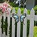 LIFFY Metal Butterfly Wall Decor - Outdoor Garden Fence Patio Art - Glass & Metal Butterfly Decor Gifts for Women