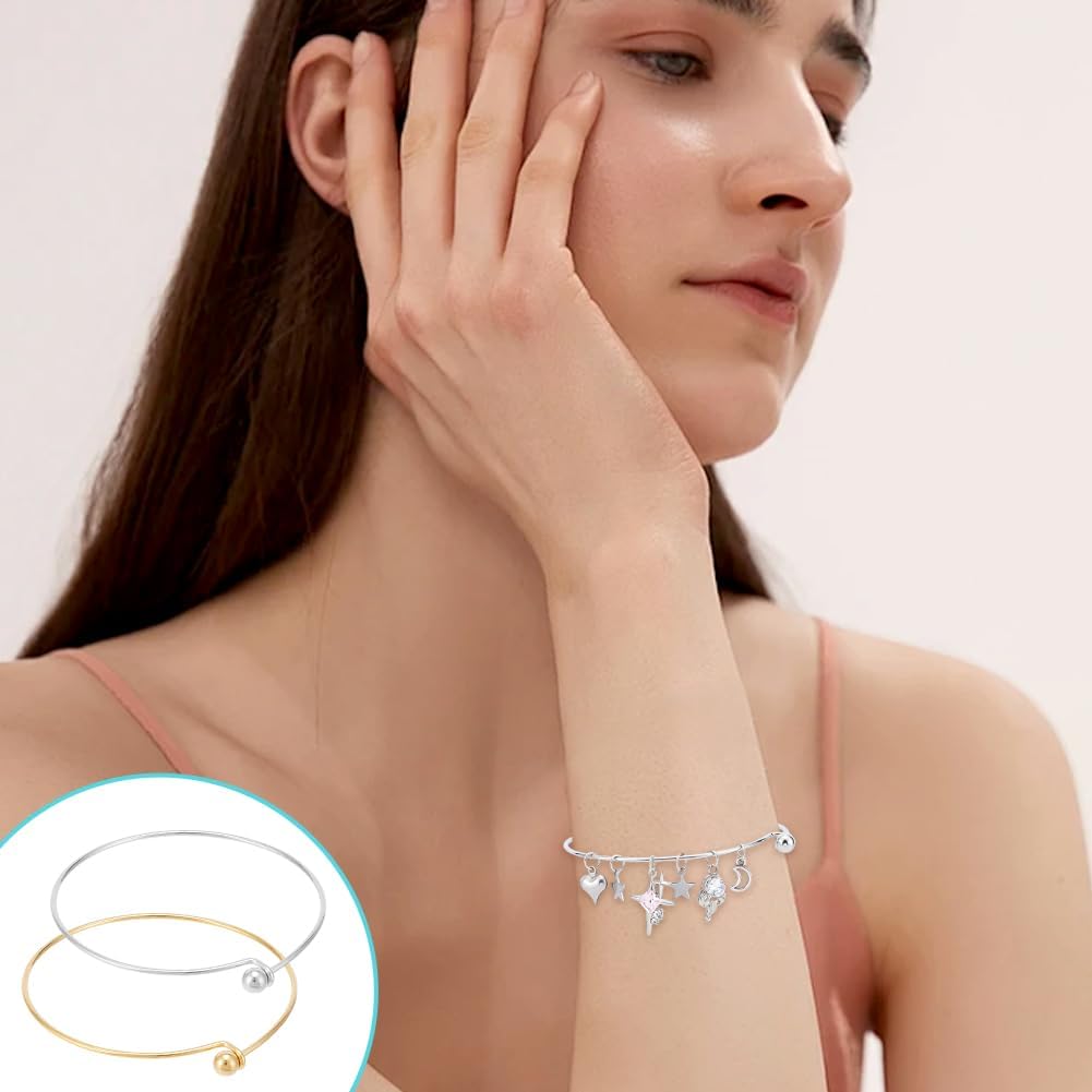 UNICRAFTALE 6Pcs 2 Colors Expandable Blank Bangle Bracelet Stainless Steel Adjustable Wire Bracelets Metal Wire Blank Bangles for DIY Bracelets Jewelry Making Holiday Day Gifts - Image 5