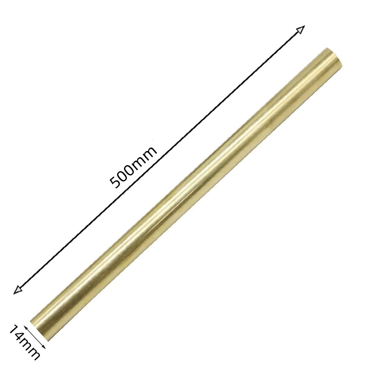 Pręt okrągły z litej miedzi, pręt mosiężny, solidny, okrągły, średnica 11-20 mm, długość 500 mm, tokarka do modelu RC DIY Craft(14Mm*500Mm)