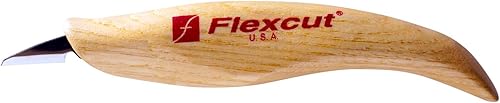 Miniatura 19 de FLEXCUT Cuchillo de detalle KN13 - Hoja de acero de alto carbono de 1.50 pulgadas, punta muy fina, mango de madera de fresno, 0.15 libras, fabricado