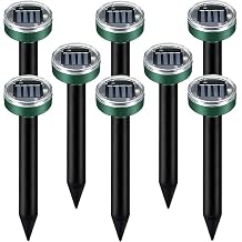 Mole Repellent Solar Powered - Ultrasonic Rodent Repeller 8 Pack,Waterproof Solar Powered Groundhog Deterrent for Yard Garden Farm,Rat Repellent for Gopher