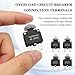 Ywdiml 40PCS 5 Sizes Car Thermal Circuit Breaker, 5 10 15 20 30Amp Manual Reset Push Button Circuit Breaker with Terminals and Caps, Auto Thermal Overload Protector Switch, Universal Fit