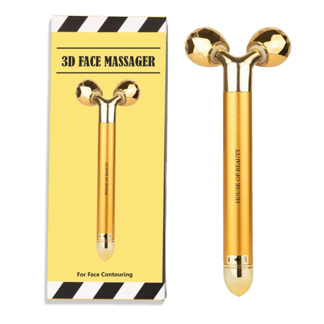 House of Beauty 3D Face Massager Beauty Bar, Y-shaped Roller - Combination Sculptor (Golden) (B09FK6V9ZT) Amazon Price History, Amazon Price Tracker