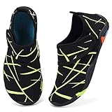 CIOR Kids Water Shoes Boys & Girls Lightweight Sport Shoes Aqua Athletic (Toddler/Little Kid/Big Kid) U1ELJSX003-M.Black.grn-34
