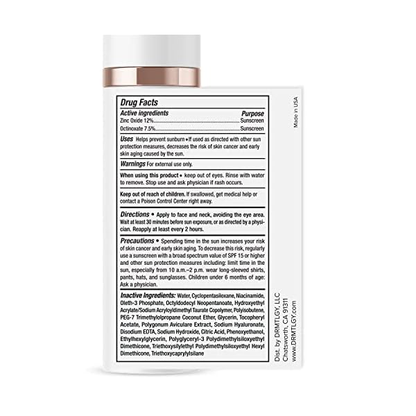 DRMTLGY Anti Aging Clear Face Sunscreen and Facial Moisturizer with