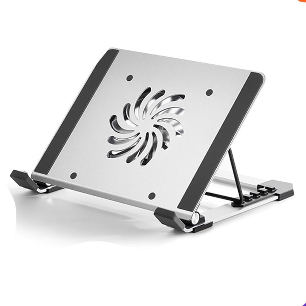 Soporte De Base De Aleación De Aluminio Con Ventilador Silencioso Y Refrigeración For Computadora Portátil(Silver)