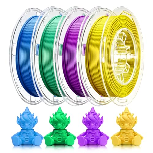 Image of AOSEED 3D Printer Filament Bundle, 1.75mm (±0.03mm) PLA Filament Set for Most 3D Printers, 4-Pack 200g (0.44lbs) Per Spool, Purple, Green, Blue, Yellow