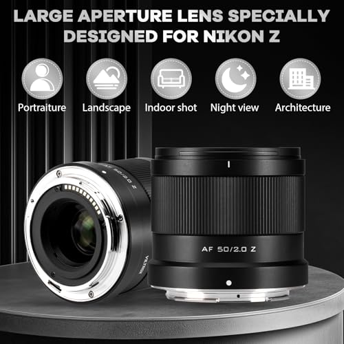 50mm F2.0 Full Frame Prime Lens for Nikon Z Mount | Fast AF, Large Aperture, Lightweight | Wide Angle Standard Prime Lens Compatible with Nikon Z8, Z9, Z6II, Z7II, Z5, Z50, ZF, Z30 Mirrorless Cameras