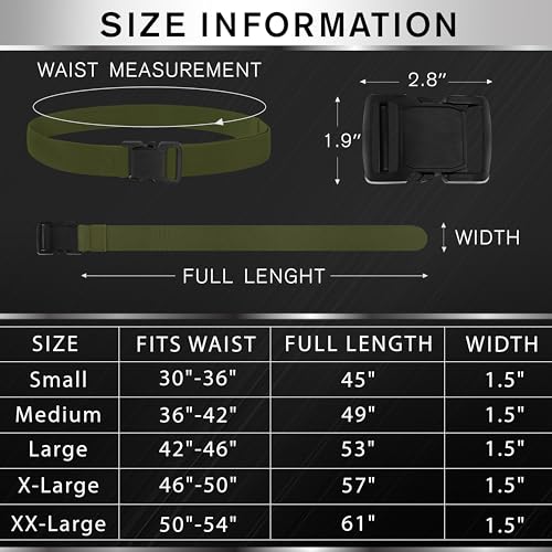 Image of TECEUM Tactical Belt - Heavy-Duty & Quick Release - Military, Work, Rigger, Duty & Utility Belt for Men
