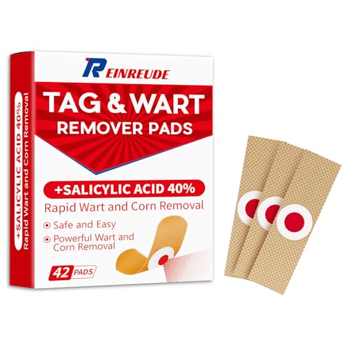 Image of Plantar Wart Corn Remover Pads for Feet Toes: 42 Pack 40% Salicylic Acid Extra Strength Treatment - Fast Effective Medicated Bandages for Adults Seniors Teens Athletes Runners Hikers Workers Men Women