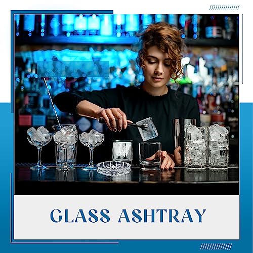 Timgle TIMGLE-DDAV0267 Glass Ashtray, 4 Packs Round Crystal Ash Tray For Home Clear Ashtrays Portable Heavy Duty Decorative Office Patio Indoor Outdoor thumb #4