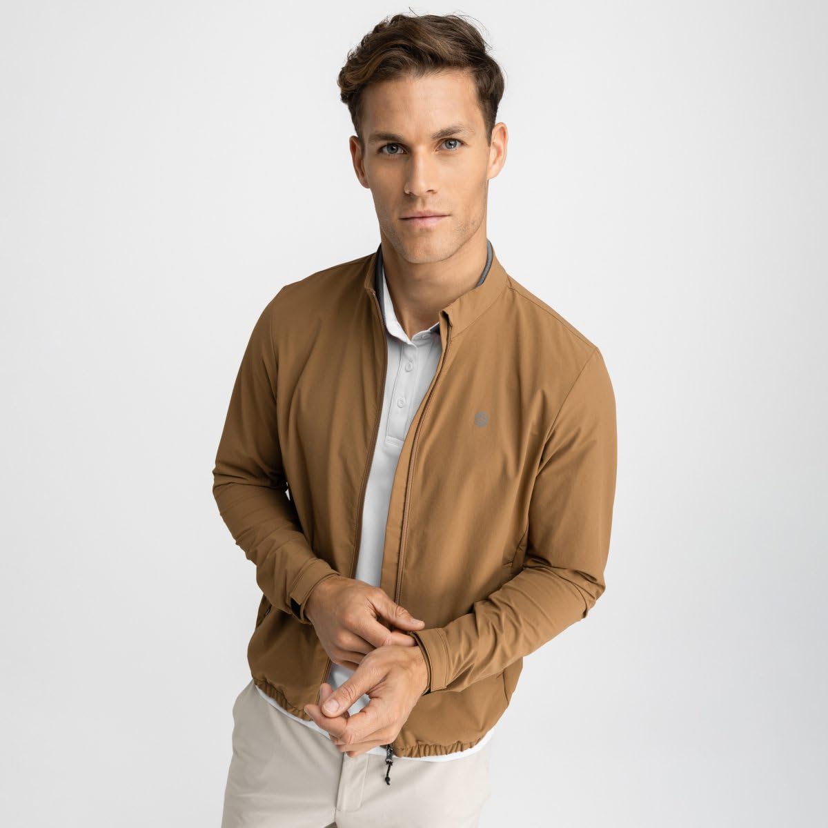 SIROKO Chaqueta de lluvia golf Muirfield Mustard Marrón