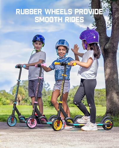 FanttikRide C9 Apex Electric Scooter for Kids 8-12, Adjustable Handlebar Height for Riders 3.9-5.2 ft, 132 lbs, Up to 40 mins Continuous Time, 3 Speed Mode 5/8/10 MPH, Bluetooth Music Speaker