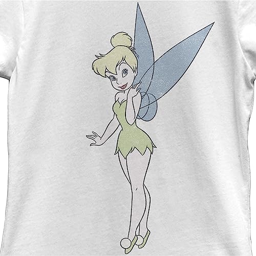 Disney girls Disney Tinkerbell Tink Vintage Short Sleeve Tee T Shirt, White, X-Small US2